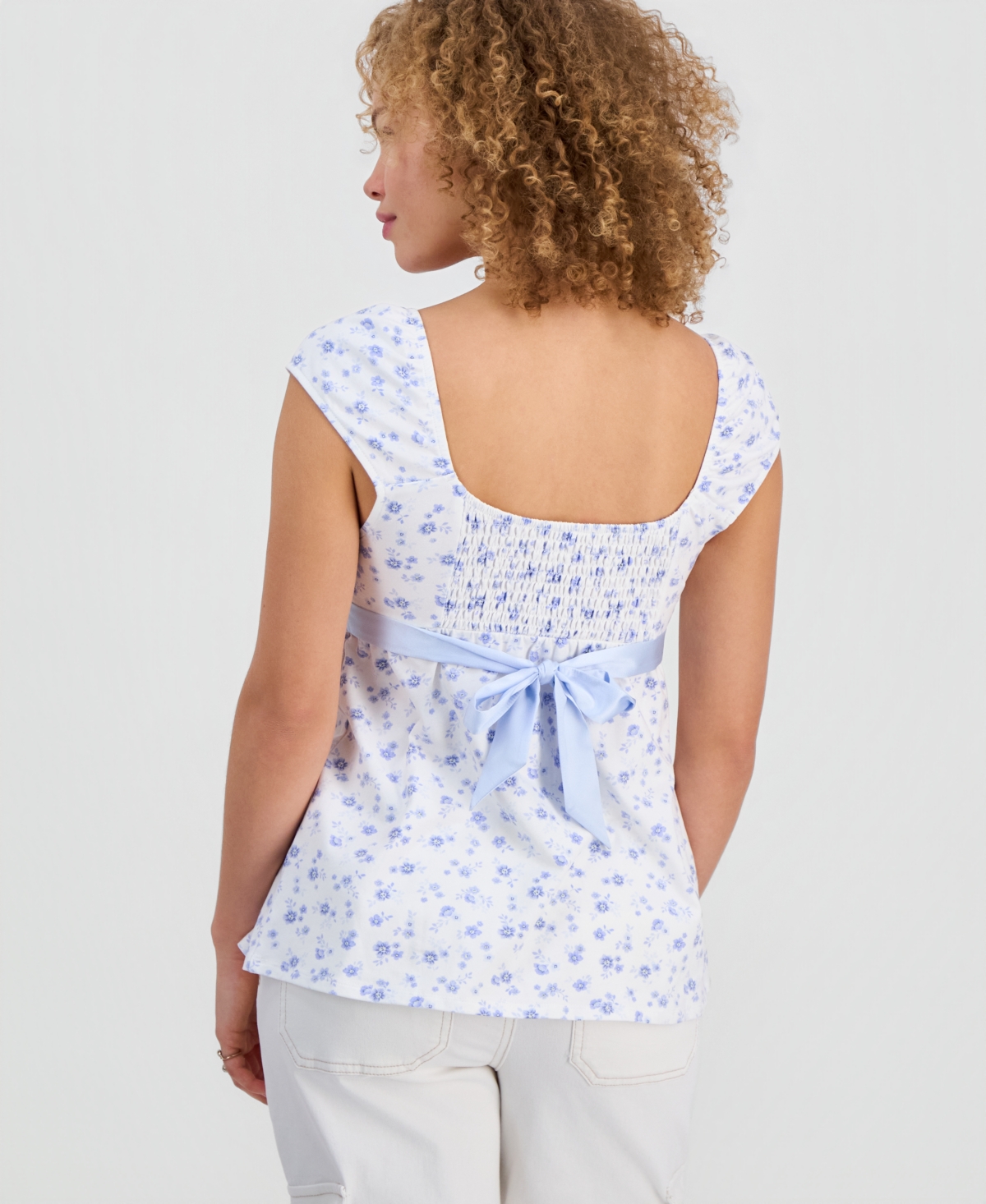 Sincerely Jules Juniors' Ribbon-Trim Babydoll Top