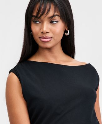Women's Ruched Boat-Neck Top
