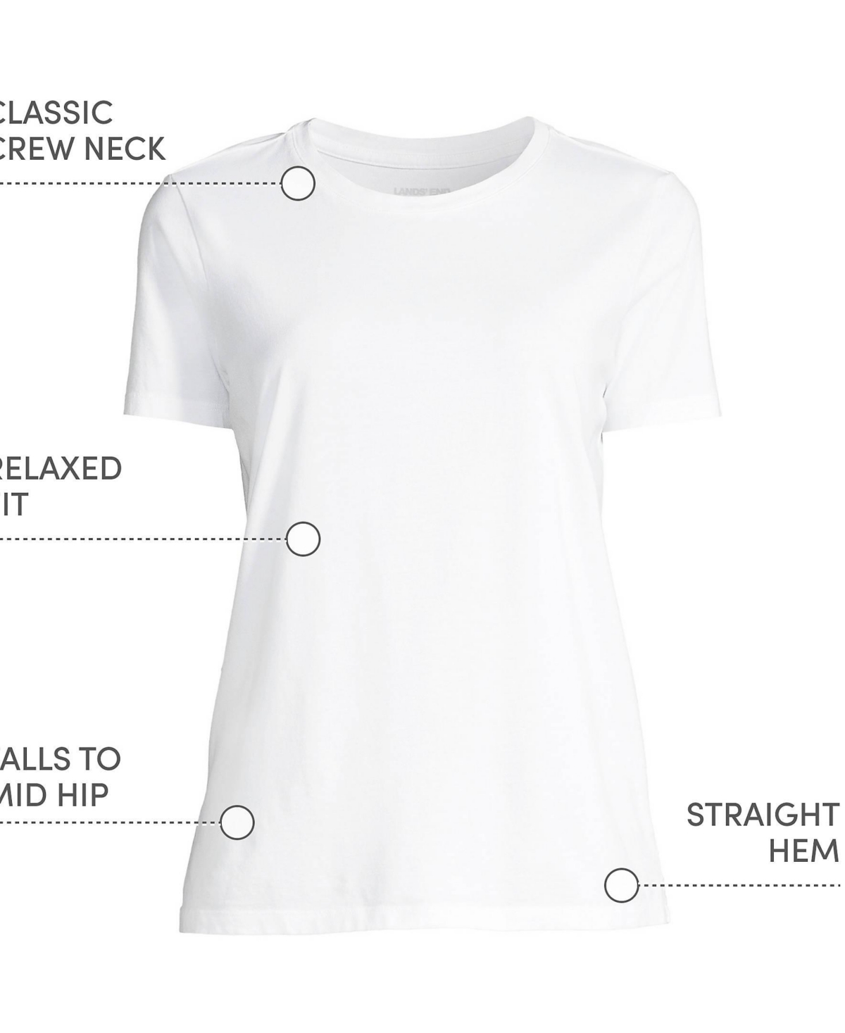 Lands' End Women's Relaxed Supima Cotton Short Sleeve Crewneck T-Shirt