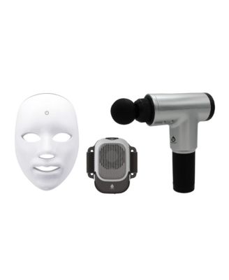 Total Wellness Recovery Bundle – Massage Gun, Red Light Therapy Mask & Hot/Cold Therapy Cube