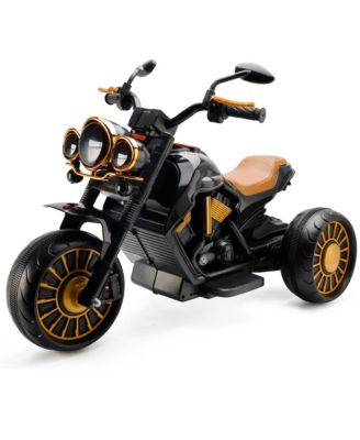 Dual Motor Kids Ride-On Motorcycle, 3-Wheel with LED Light & Wide Tires