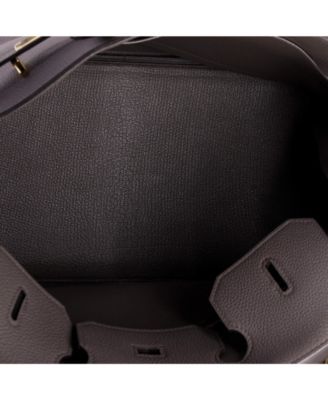 Pre-Owned HERMES Birkin 35 Handbag Grey Togo with Gold Hardware