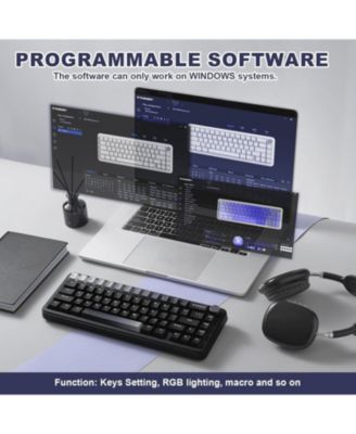 B68 Wireless Mechanical Keyboard,Tri-Mode BT5.0/2.4GHz/USB-C Hot Swappable Creamy Typing Gasket Mounted for Win/Mac (Milk V2 Switch)