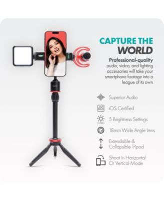 iVlog1 Vlogging Kit for iPhone - YouTube Starter Kit with Shotgun Mic, LED Light, Tripod, and more