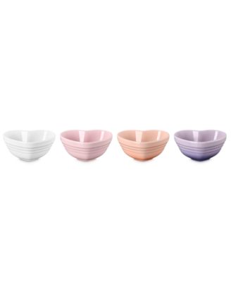 Stoneware Mini Heart Pinch Bowls, Set of 4