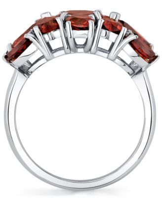 Garnet (3-17/40 ct. t.w.) & Diamond Accent Ring in Sterling Silver