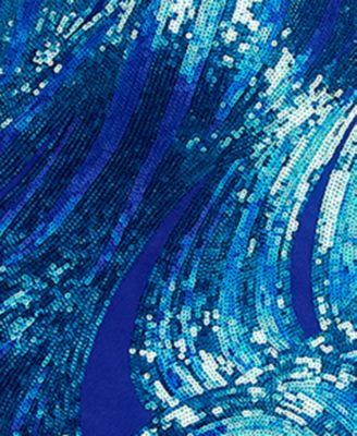 Juniors' Deep V-Neck Lace-Up Back Gown