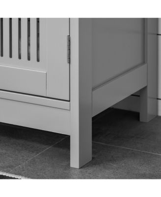 Bathroom Pedestal Under Sink Cabinet with Storage Shelf