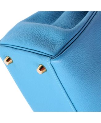 Kelly 28 Handbag Blue Togo with Gold Hardware