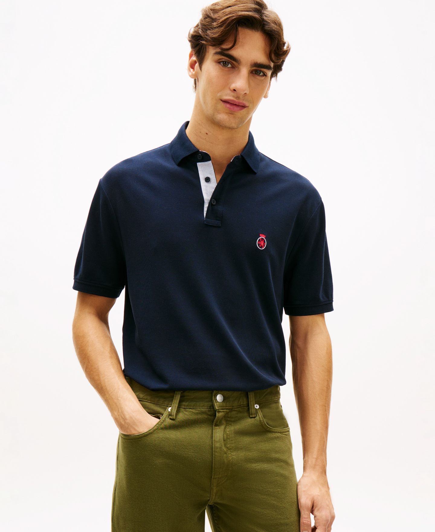 Мужское поло Tommy Hilfiger Archive Crest Classic-Fit Polo Shirt, цвет: Пустынный небесно-голубой — фото 1