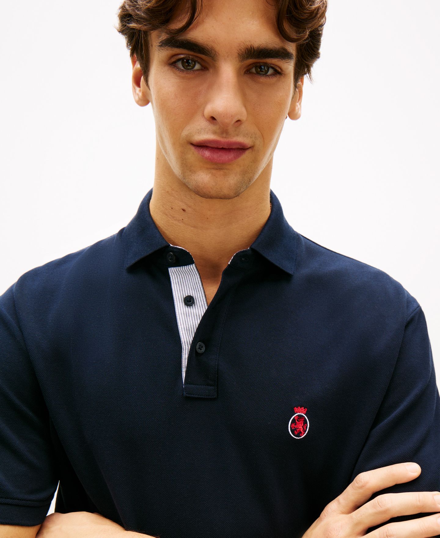 Мужское поло Tommy Hilfiger Archive Crest Classic-Fit Polo Shirt, цвет: Пустынный небесно-голубой — фото 3