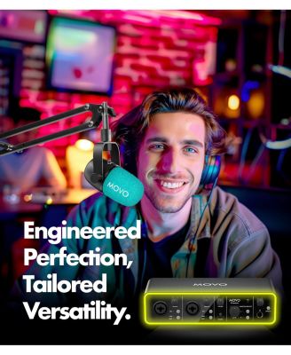 Music Audio Interface Bundle with USB Interface, Dynamic Microphone, and Boom Arm