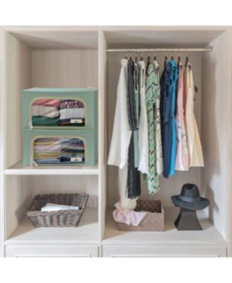 Metal Frame, Oxford Fabric, Large Window & Handles 2 Pack Small Foldable Storage Box