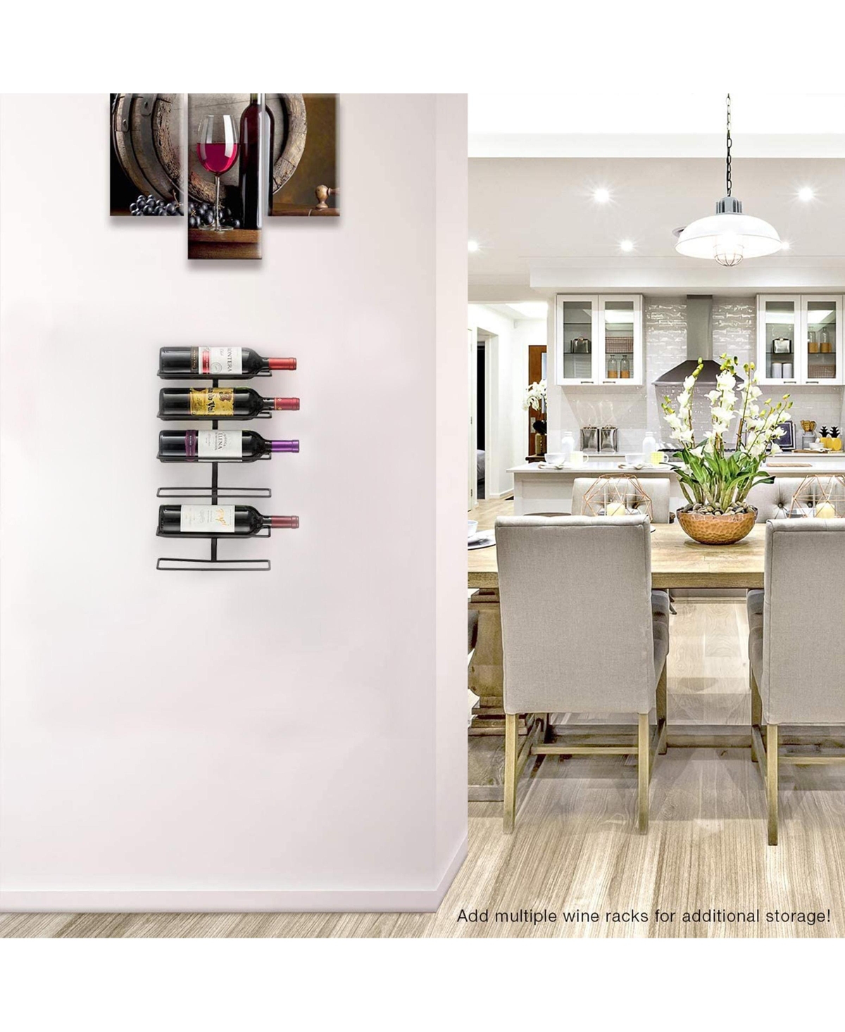 Sorbus Black Metal Wine Rack Bottle Holder - for Home Bar