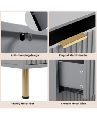 8-Drawer Modern Fluted Dresser, 55 Inch Wide Chest, Deep Drawers, Large Organizer for Bedroom, Living Room, Kids Room