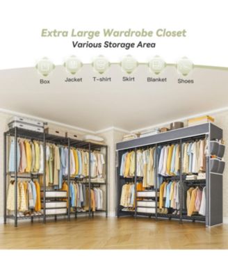 Clothes Rack with Cover,Clothing Rack for Hanging Clothes,Portable Closet,Adjustable,1150LBS