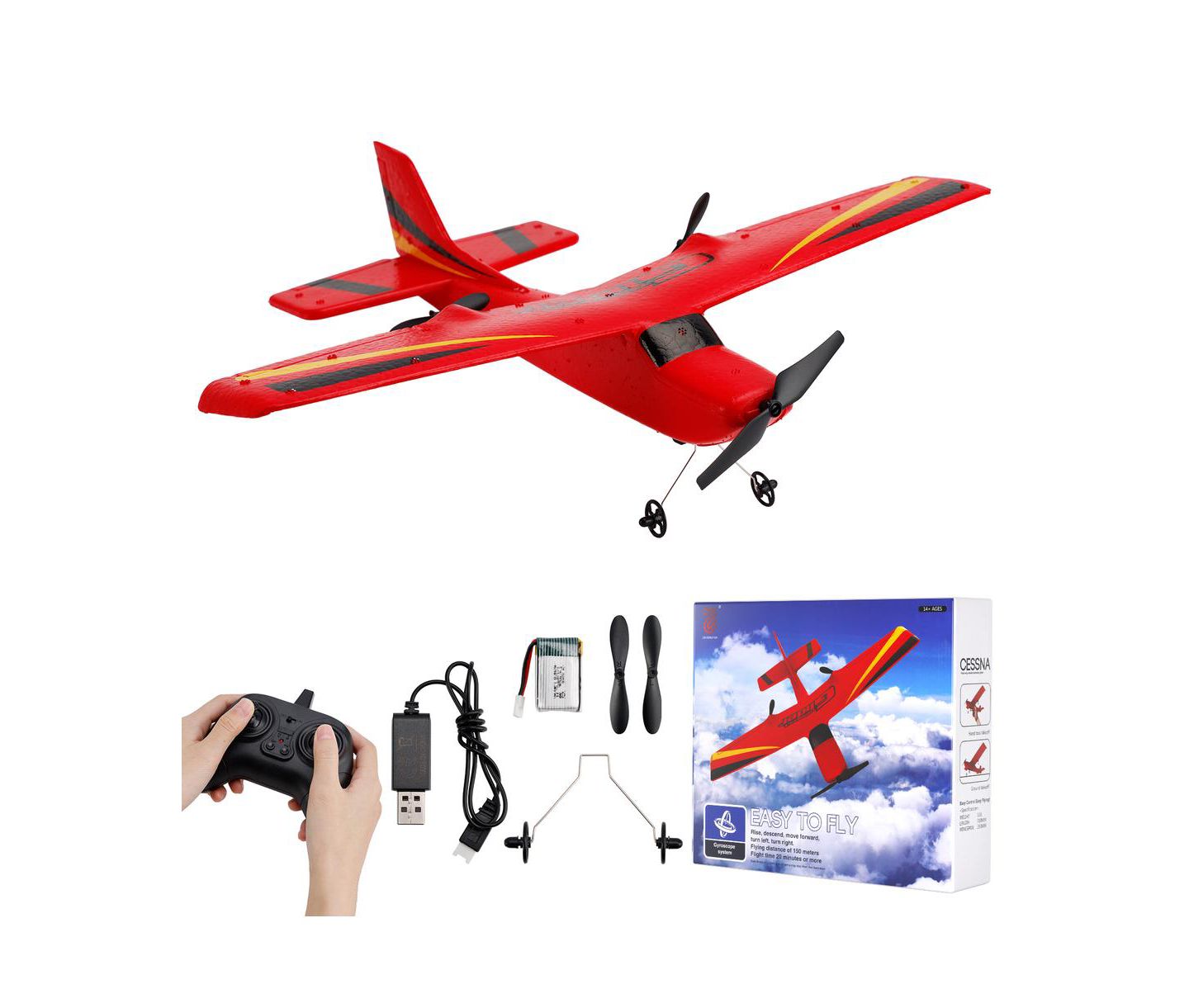 Детская игрушка Bruce & Shark Z50 Beginner 2.4G Crash-Resistant RC Plane, цвет: Красный — фото 1