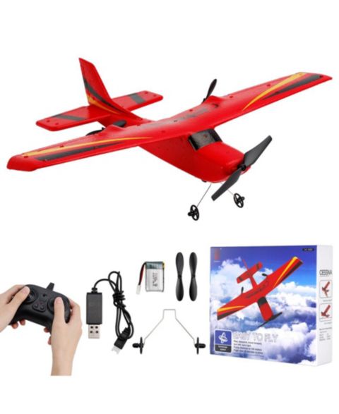 Детская игрушка Bruce & Shark Z50 Beginner 2.4G Crash-Resistant RC Plane, цвет: Красный