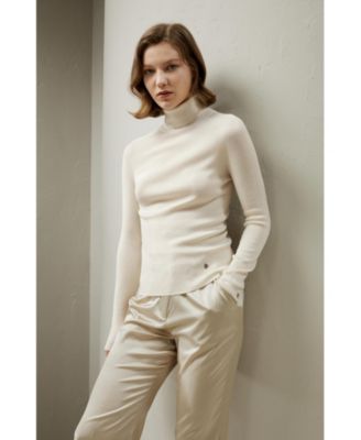 Women's Seamless Silk-Cashmere Blend Turtleneck Sweater