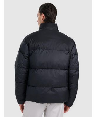 Men's padded jacket with synthetic filling - black