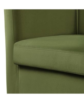 Yaheetch Single Piece Velvet Fabric Barrel-shaped Upholstered Accent Arm Chair