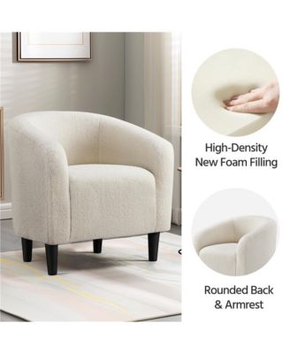 Boucle Club Chair Accent Barrel Chair Arm Chair