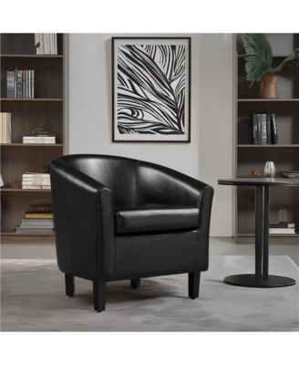 Faux Leather Accent Chair Black