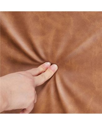 Contemporary Faux Leather Club Chair and Ottoman Set