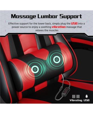 Ergonomic Gaming Chair with High Back and Slide-Out Footrest Full Black