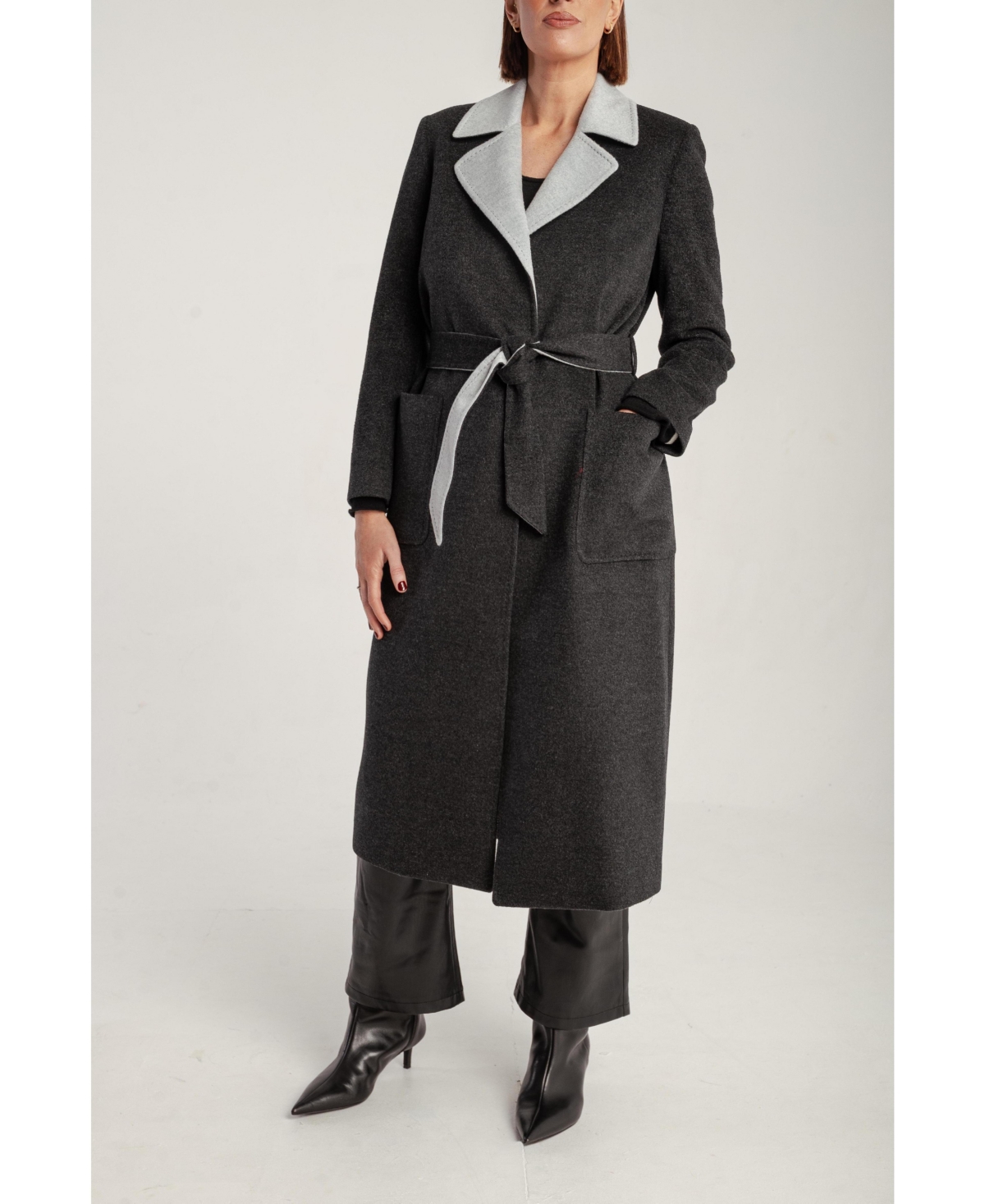 1982 Women's Cashmere Belted Wrap Coat
