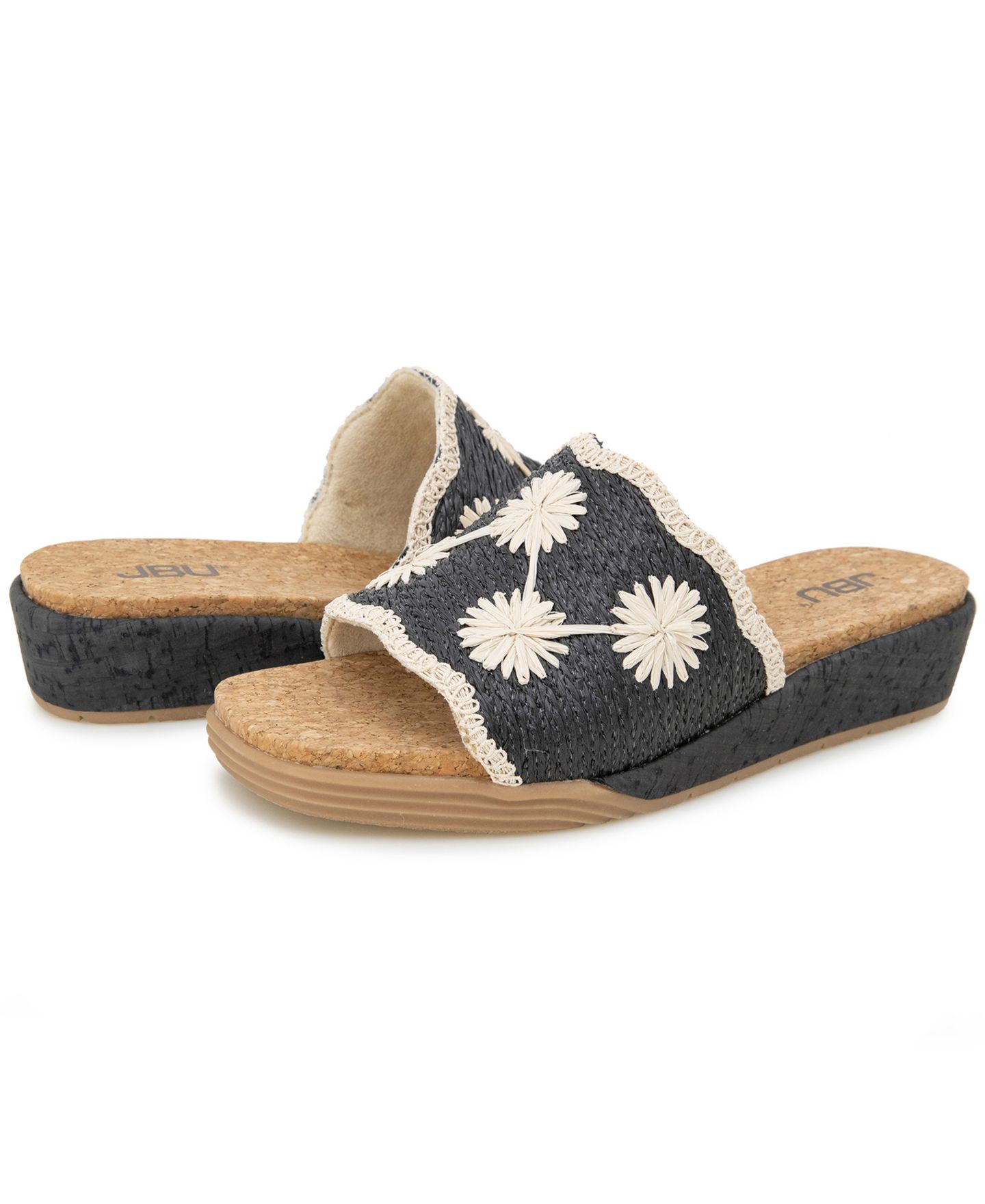 Женские сандалии JBU Winnie Casual Wedge, цвет: Чёрный / Белый — фото 8