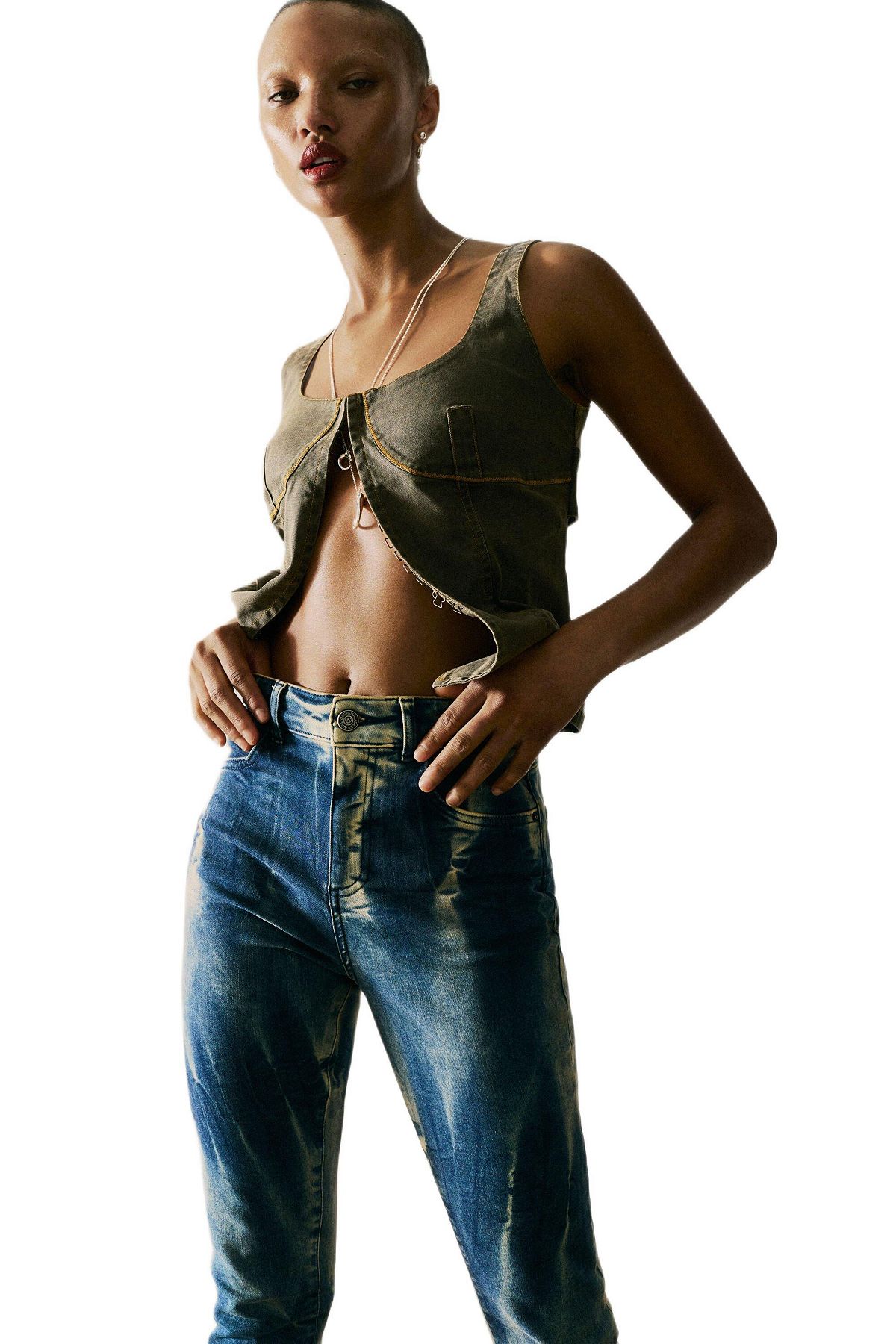 Desigual Women's Tie-dye denim pants view 3 — MAYCSS fashion products