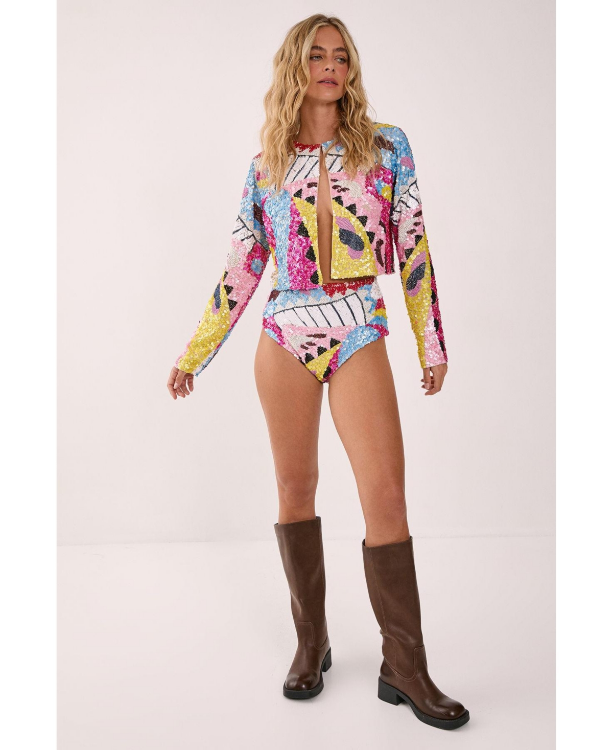 Nasty Gal Women's Abstract Placement Embellished Jacket