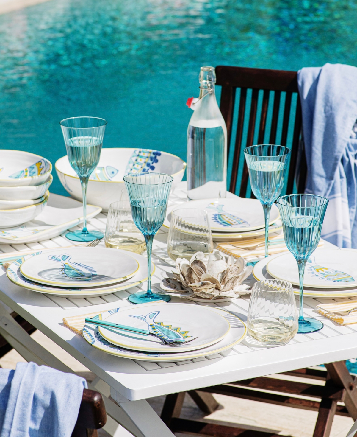 Vietri Elba's Assorted Fish Salad Plates, Set of 4