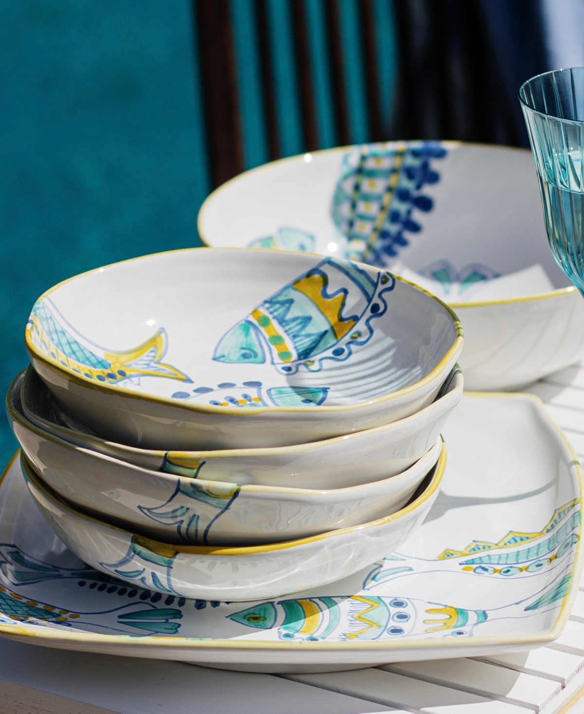 Vietri Elba's Fish Square Platter