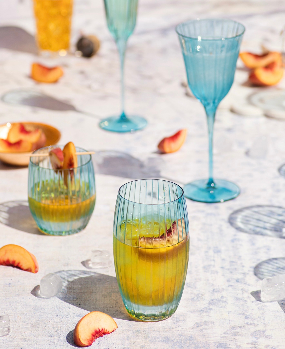 Vietri Natalia 14 oz. Teal Highball Glass