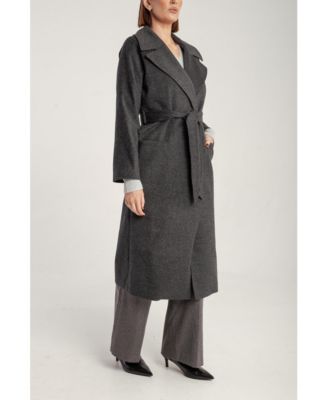 Women's Pure Cashmere Wrap Belted Midi Coat