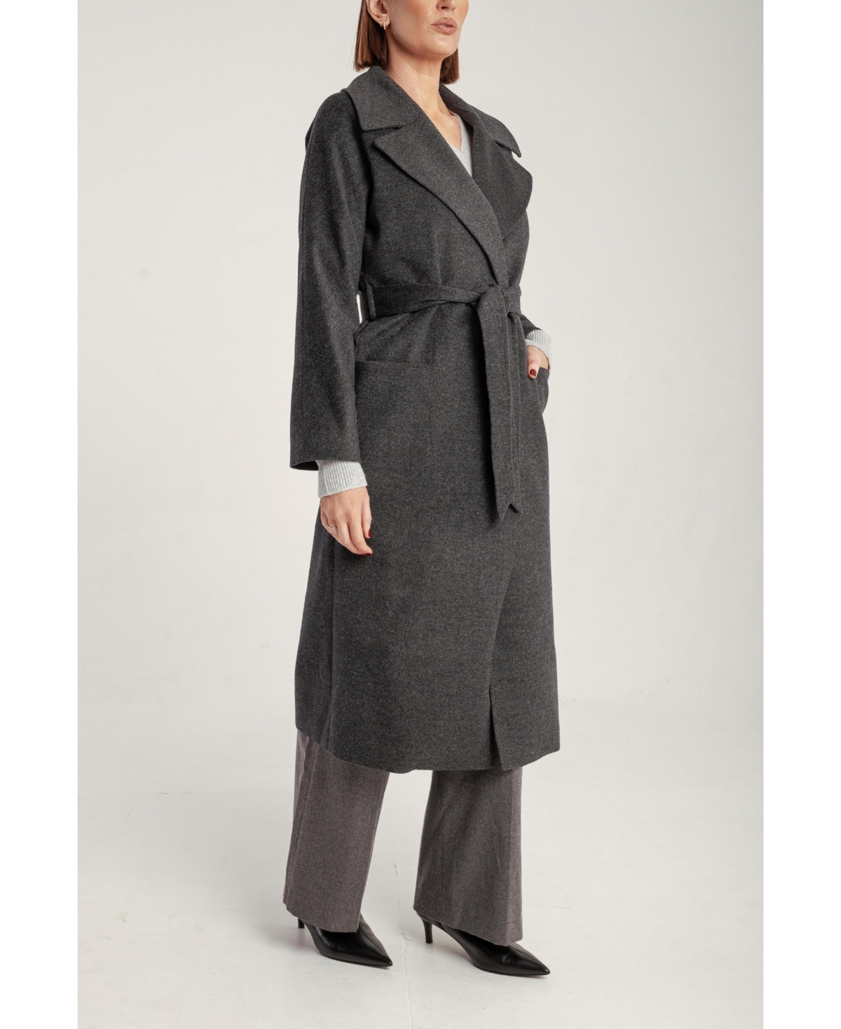 1982 Women's Pure Cashmere Wrap Belted Midi Coat