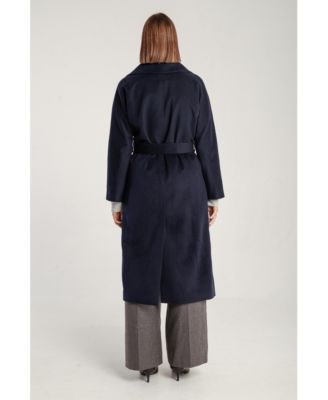 Women's Pure Cashmere Wrap Belted Midi Coat