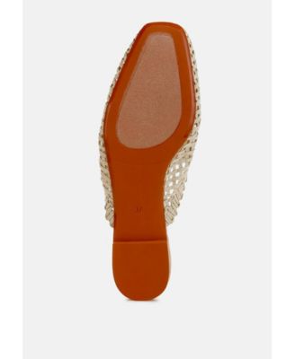 Womens Roboma Metallic Woven Diamante Mules