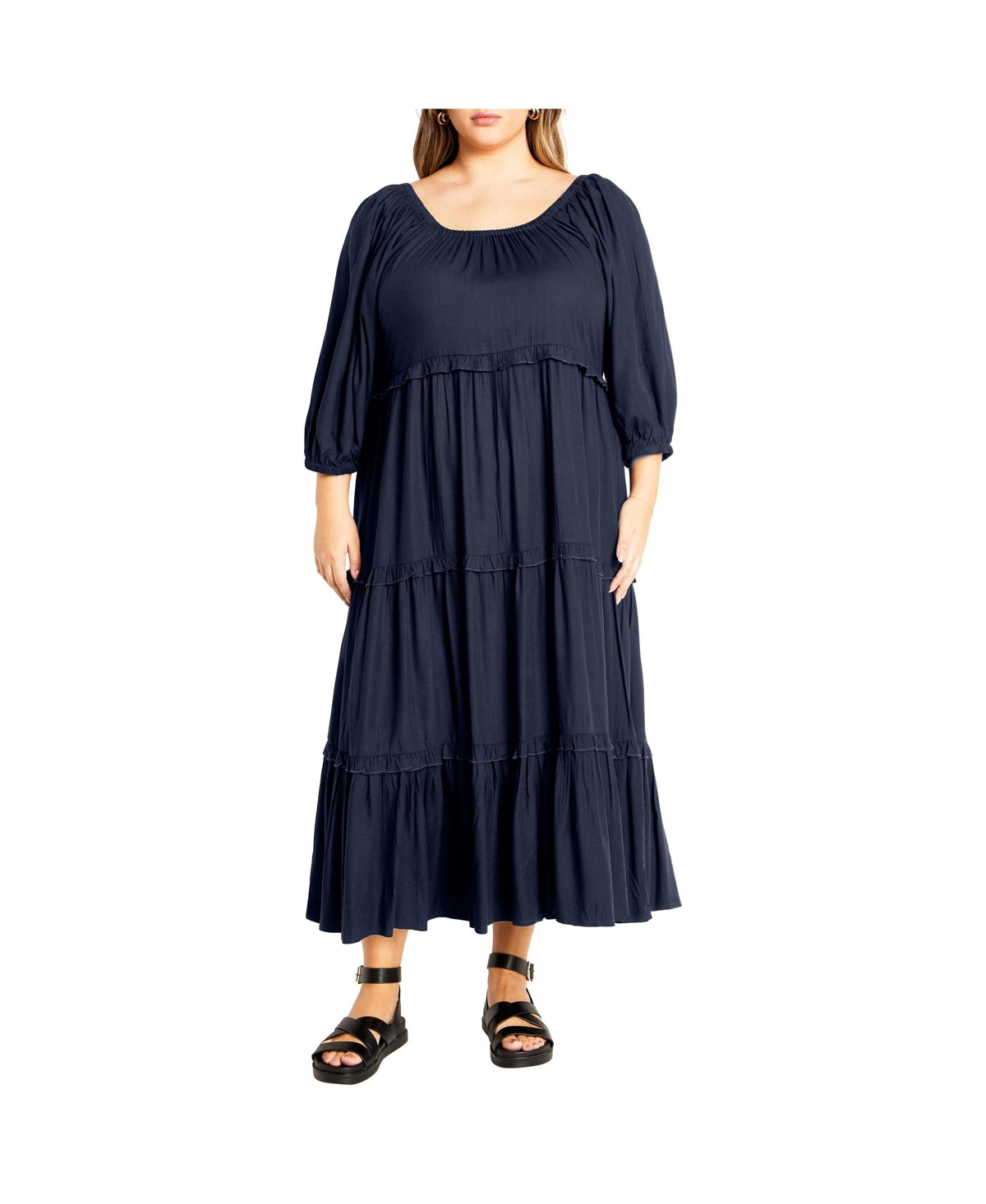 City Chic Women's Heather Tier Dress