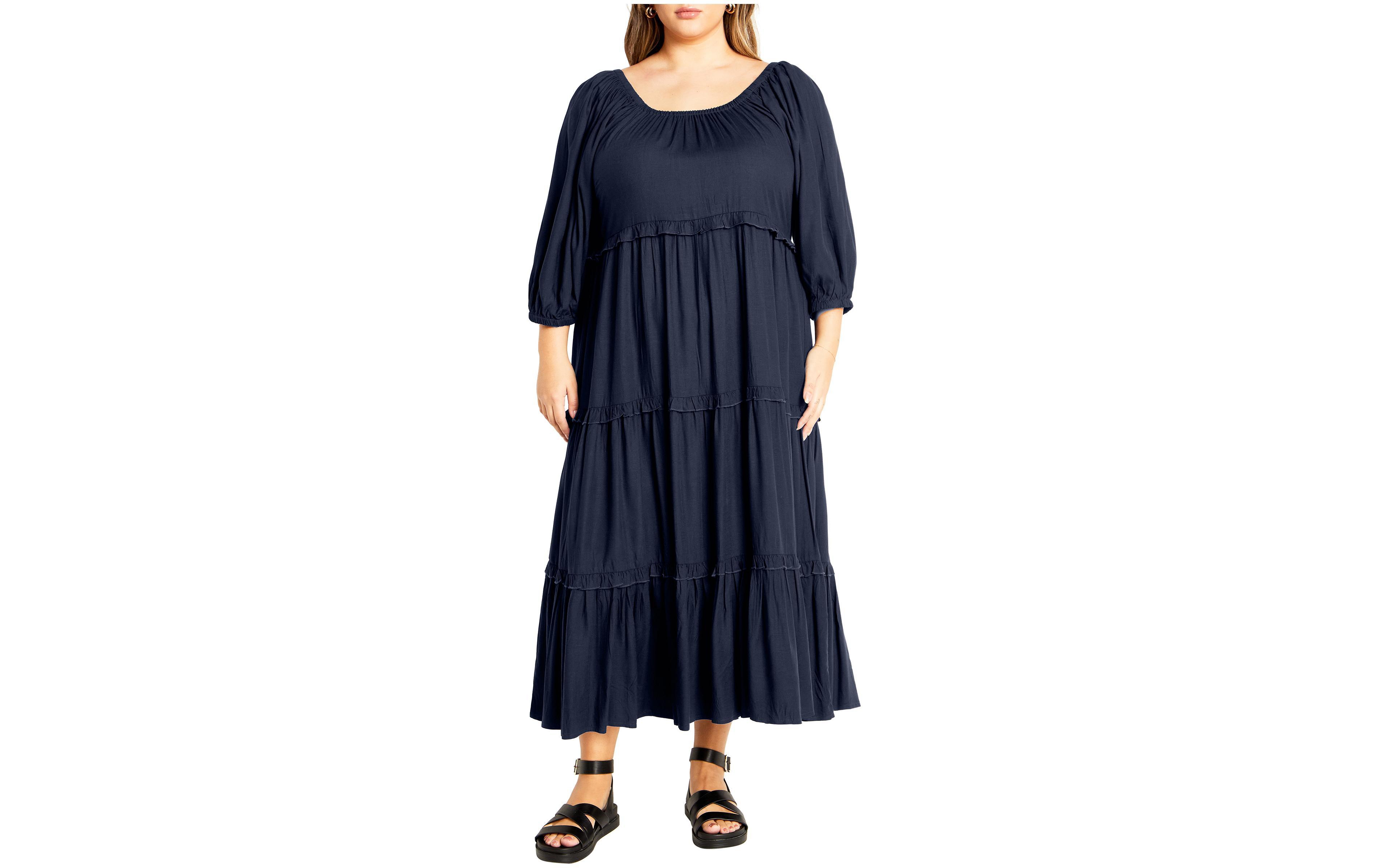 City Chic Plus Heather Tier Dress