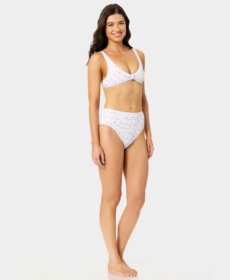 Women's Mini Cherry Smocked Knot Swim Bralette