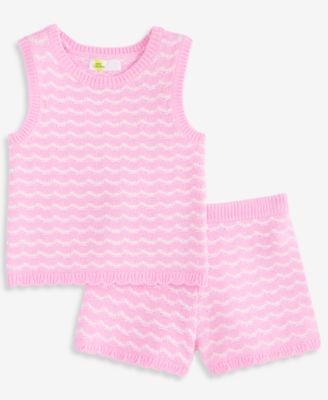 Girls' 5-20 Crochet Top & Shorts, 2-Piece Set
