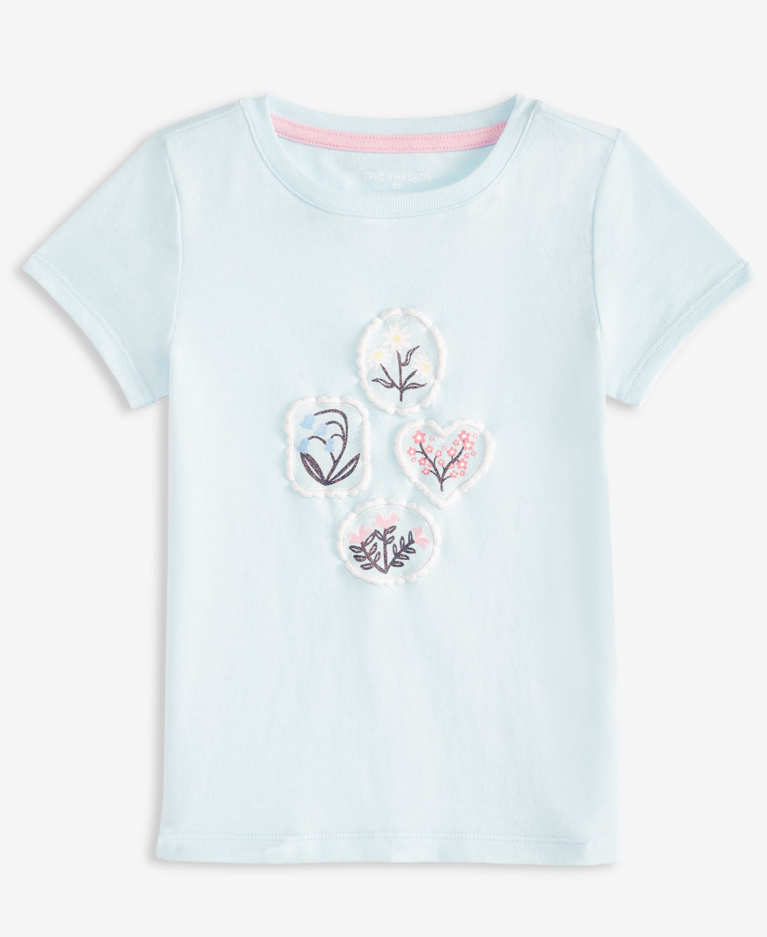 Girls' 12M-5T Flowers Frames Tee