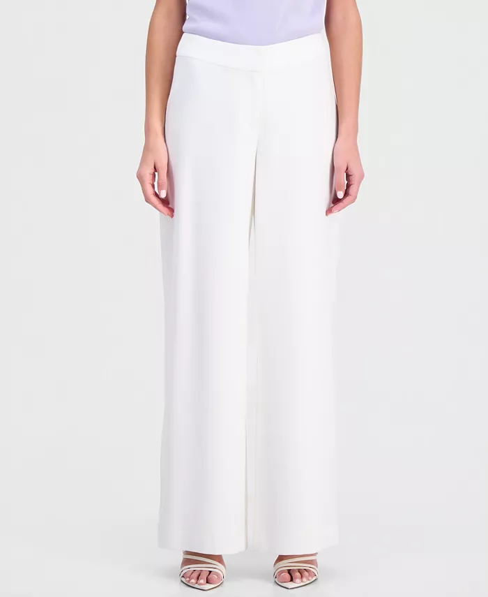 ASL Petite Mid-Rise Wide-Leg Pants