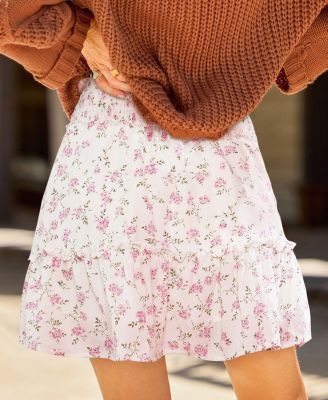 Women's Dainty Bouquet Floral Mini Skirt