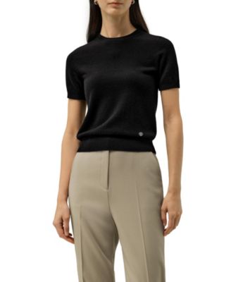 Women's Cashmere Fitted Short Sleeve Top