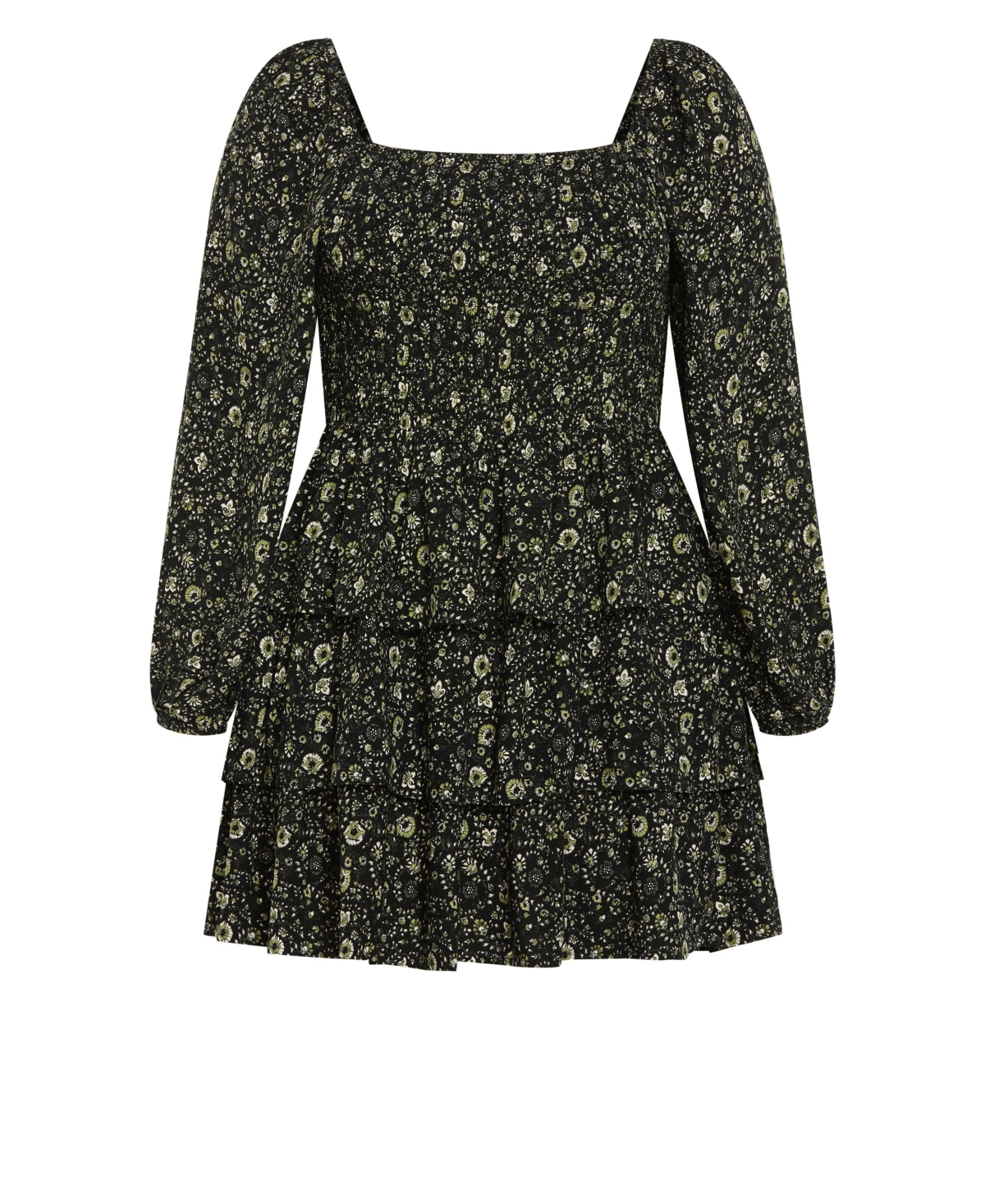 City Chic Plus Dahlia Print Mini Dress