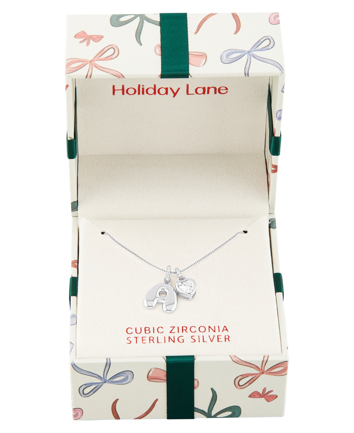 Holiday Lane Sterling Sliver Letter Initial Charm Necklace, Macy's Exclusive